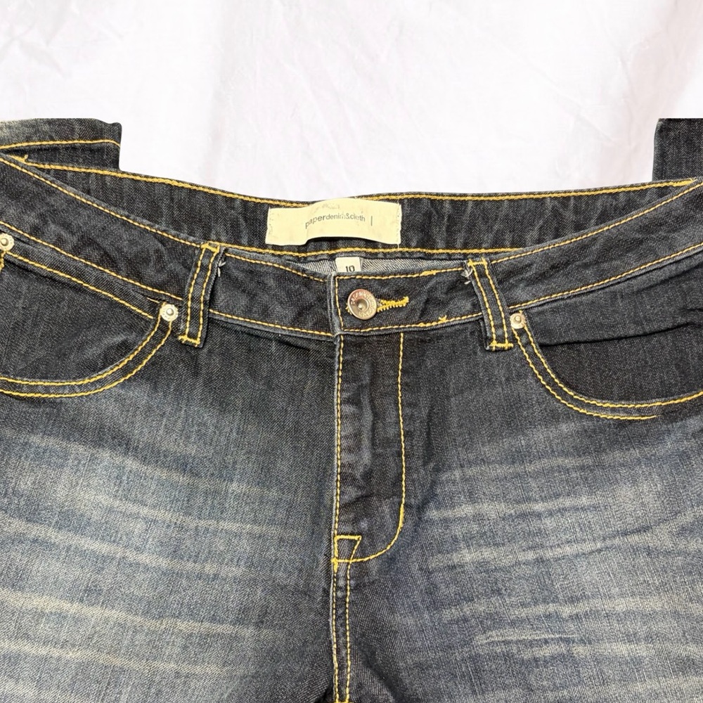 Paper Denim & Cloth 2000s-Era Mid-Rise Flare Jeans Women’s Size 10 Dark Wash - Picture 3 of 9